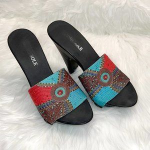 Onesole Diva Soft Step Sole and Turquoise Circ Top Women Size 8